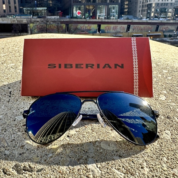 SIBERIAN USA Accessories - SIBERIAN Real Glass Lenses BLACK Classic Aviator Sunglasses Men/Women Size 60mm
